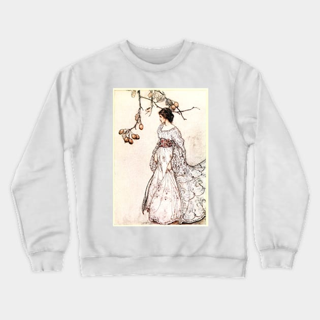 Looking very undancey indeed - Peter Pan in Kensington Gardens - Arthur Rackham Crewneck Sweatshirt by forgottenbeauty